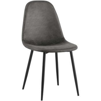 Silla De Comedor Napier Simil Cuero Vintage Negro 51x44x88 Cm Clp