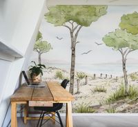 papel pintado panoramica paisaje vista pino colores 300 x 2