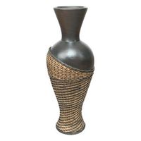 jarron terracota rattan
