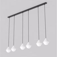 lampara colgante peka ii negroblanco 6 luces