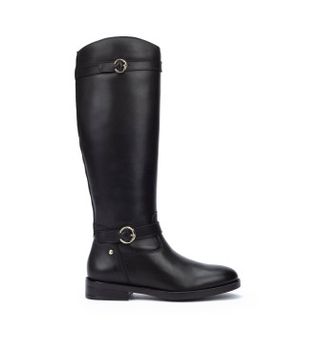 Pikolinos para mujer. W3C-9632 Botas de Piel Puertollano negro (37), Plano, 1 a 3cm, Cremallera, Casual