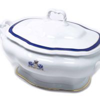 sopera de porcelana blanca 4l duisburg 1 tapa de porcelana filo de oro azul cobalto