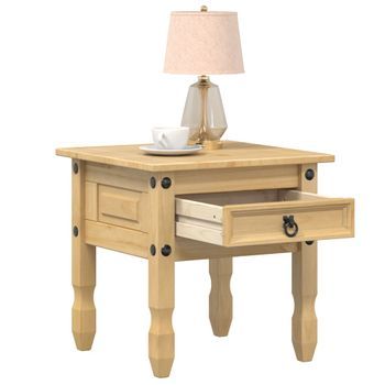 Mesa Auxiliar | Mesita Auxiliar | Mesa De Café Corona Madera Maciza De Pino 50x50x50 Cm Cfw771154