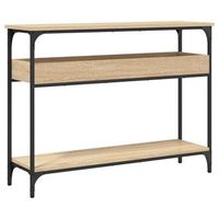 mesa consola con estante roble sonoma 100x29x75 cm madera de ingenieria vidaxl