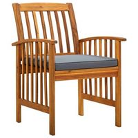 pack 2 uds sillas de comedor jardin  silla de exterior  sillon con cojines madera maciza acacia