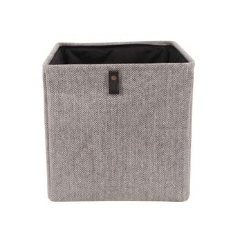 Cubo organizador con diseño chevron gris 31x31x31cm