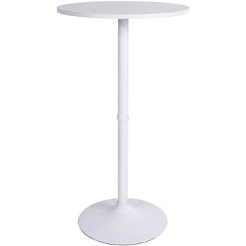 Mesa Alta Redonda, 60 Cm De Diámetro Madera Blanco/blanco Ø 60 Cm Clp