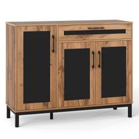 costway aparador buffet rural moderno con cajon y estantes extraibles 3 puertas para cocina entrada sala estar natural