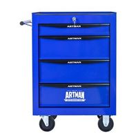 caja de herramientas movil - mueble de almacenamiento - acero - negro y azul 60x33x775cm