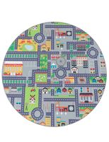 alfombra infantil bini gris  160 cm redondo