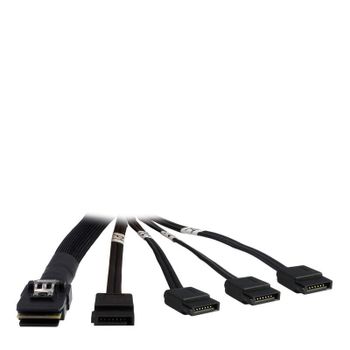 Cable Inter-Tech SATA 0,65 m Macho/Macho Negro