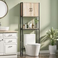mueble sobre inodoro de melamina acero kleankin 64x19x178 cm natural