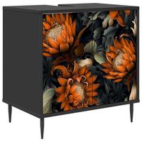 mueble de cuarto de bano lochem roble negro 60 x 40 x 61 cm vidaxl