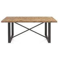 mesa de madera con frente de bloques 184x90 cm