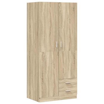 Armario De Madera De Ingeniería Roble Sonoma 80x52x180 Cm Vidaxl