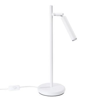 Lámpara de escritorio blanco acero alt. 14 cm
