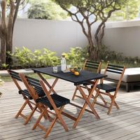 set de muebles de jardin altamura 5 piezas - efectomaderagris certificacion fsc encasa