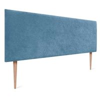 dhome cabecero azul 160cm acabado toalla soft tapizado liso con patas 4cm grosor 125 alto tejido suave para pared acusticos cabeceros absorbentes 160cm 4cm - 125 al - azul