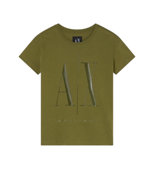 A|X Armani Exchange para mujer. 8NYTCXYJG3ZU7043 Camiseta Casual verde (L), Algodón, Manga corta