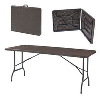 mesa plegable lillestrom exterior 180x75x72cm - efecto madera encasa