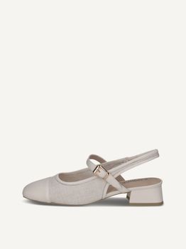 CAPRICE sling pumps, yellow, made of Leather and synthetic with Trapeze heel, Size 41