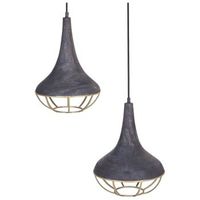 lampara de techo de madera mango negro laton a mano pantalla natural bagmati