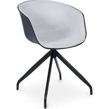 Silla De Oficina Con Reposabrazos - Silla De Escritorio De Diseño Negro - Jodie Gris Clar