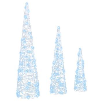 Árbol De Navidad | Decoraciones De Navidad Con 90 Led 3 Piezas Frío 20 X 20 X 80 Cm Acrílico