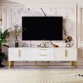 Mueble tv de mdf blanco 170x40x53,5 cm