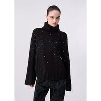 liu jo jersey jersey de cuello alto de ochos con strass para mujer
