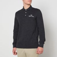 polo ralph lauren cotton-pique chain-stitch polo shirt - m