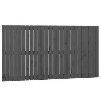 Cabecero De Cama De Pared Madera Maciza Pino Gris 166x3x90 Cm Vidaxl