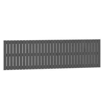 Cabecero De Cama De Pared Madera Maciza Pino Gris 204x3x60 Cm