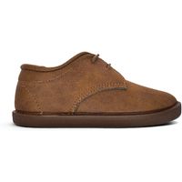 pisamonas zapatos nino blucher barefoot efecto piel cordones finos collarin para nino