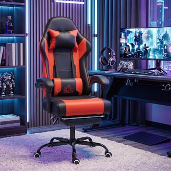 Silla Gaming De Pvc Homcom 66x63x134 Cm-rojo