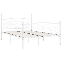 cama matrimonial  cama para adultos  estructura de cama con somier metal blanco 140x200 cm
