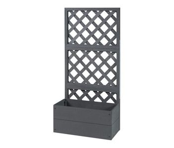 Jardinera amstelveen con enrejado wpc 135x65x30cm - gris [en.casa]