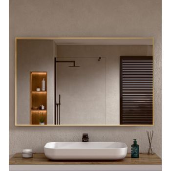 Espejo De Baño Rectangular Marco Dorado 70×120 Cm (al×an) Bellobath