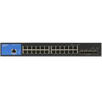 linksys lgs328pc-eu switch administrado gigabit poe de 24 puertos rj-45  4 spf 1g uplinks 250w