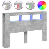 cabecero cama led  panel de cabecera madera ingenieria gris hormigon 160x185x1035 cm