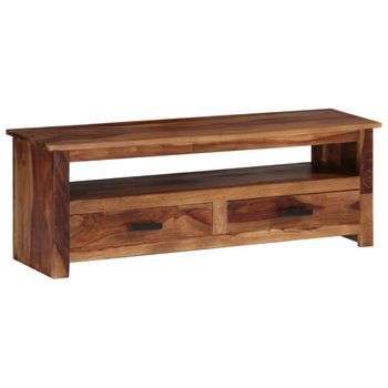 Mueble Tv | Mueble De Salón | Armario Tv Madera Maciza De Sheesham 118x30x40 Cm Cfw778120