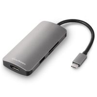 sharkoon hub usb 30 tipo-c multipuerto gris oscuro