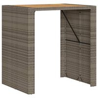 mesa de jardin  mesa de exterior superficie de madera ratan pe gris 105x80x110cm