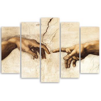 Legendarte - Cuadro Lienzo, Impresión Digital - La Creación De Adán (detalle) - Michelangelo Buonarroti - Decoración Pared Cm. 150x100 Tipo A1 (5
