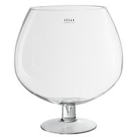 jarron cristal transparente con pie 28x31cm