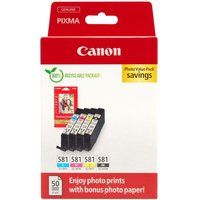 canon cli-581 cyan magenta yellow  black ink cartridges - multipack cyan