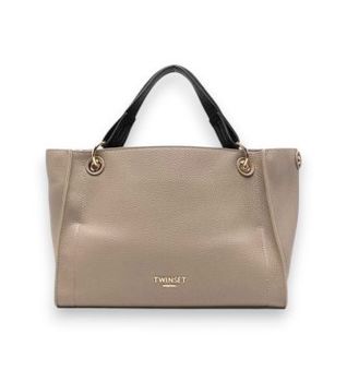 Twinset para mujer. 262TD8030 Bolso Tote medium beige (OSFA), Casual, Poliuretano