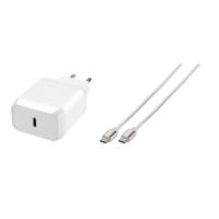cargador usb-c super rapido 45w universal 1 puerto cable 1m blanco power delivery