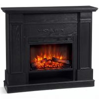 homcom chimenea electrica de sueloempotrable con marco y repisa para tv 140 cm 1800w efecto llama 3d temporizador negro