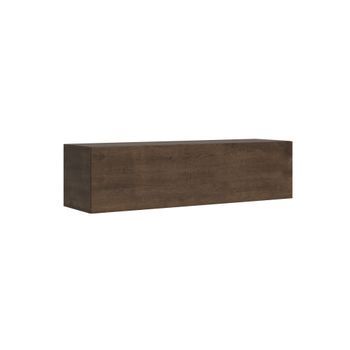 Mueble De Tv De Pared Abatible En Nogal Con Paso De Cables, Ancho 153,6 Cm, Alto 40 Cm, Profundidad 39,2 Cm